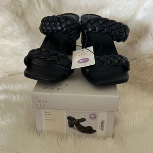 A New Day Women's Black Braided Heels Size 6 1/2W